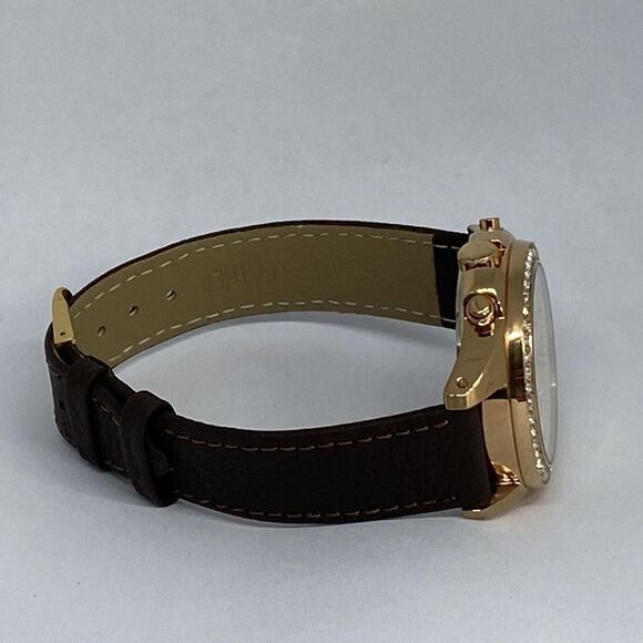 Fossil Decker ES3352 Women's Brown Leather Analog Gold Dial Quartz Watch RK411 - Picture 12 of 12